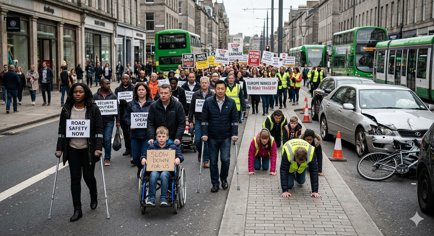Transnational Demonstrations for Pedestrian Rights