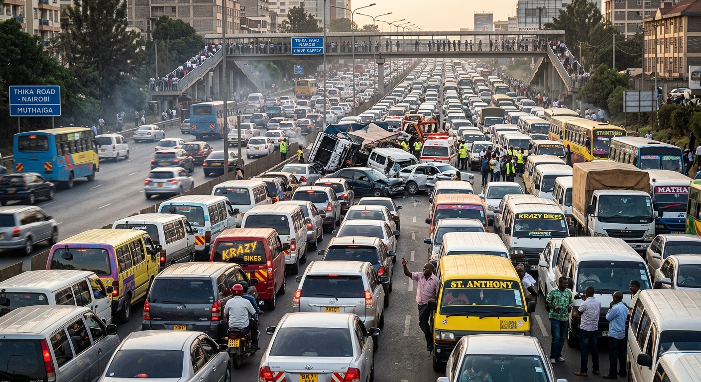 Massive Traffic Jam on Thika Superhighway
